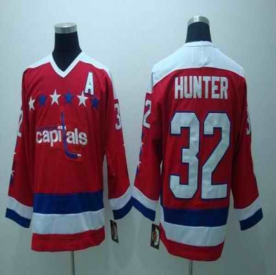 Capitals #32 Hunter Stitched CCM Throwback Red NHL Jersey