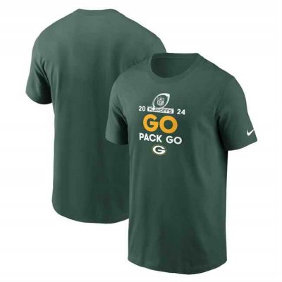 Men's Green Bay Packers Green 2024 Playoffs T-Shirt