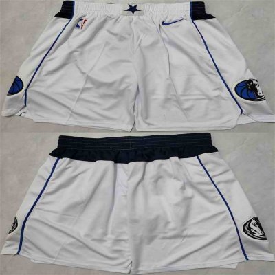 Men's Dallas Mavericks White Shorts (Run Small)