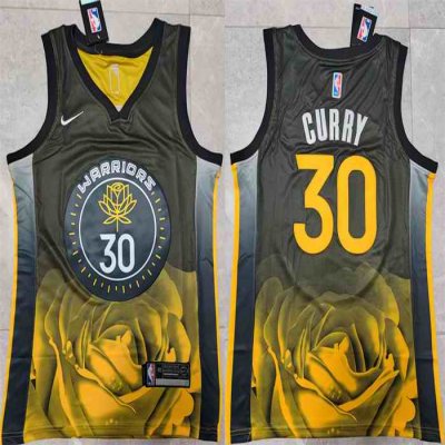 Men's Golden State Warriors #30 Stephen Curry 2022/2023 Black City edition Stitched Basketball Jersey