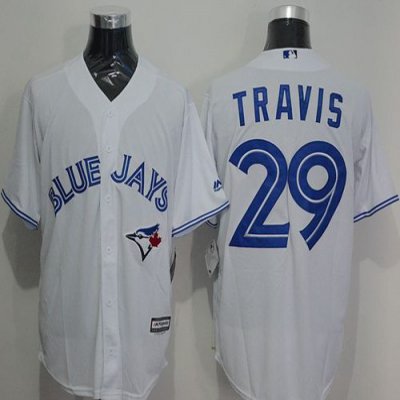 Blue Jays #29 Devon Travis White New Cool Base Stitched MLB Jersey