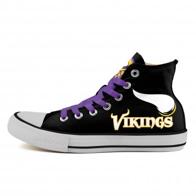 Women's NFL Minnesota Vikings Repeat Print High Top Sneakers 006