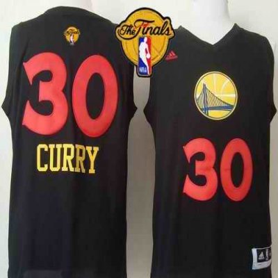 Warriors #30 Stephen Curry Black New Fashion The Finals Patch Stitched NBA Jersey