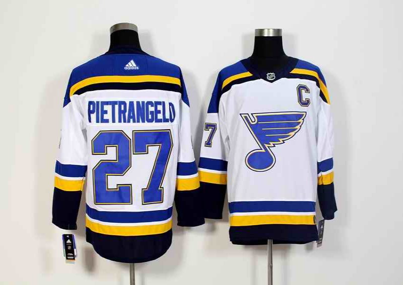 Men's Adidas St. Louis Blues #27 Alex Pietrangelo White Stitched NHL Jersey