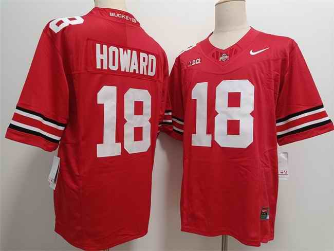 Men's Ohio State Buckeyes #18 Will Howard Red F.U.S.E. Limited Stitched Jersey