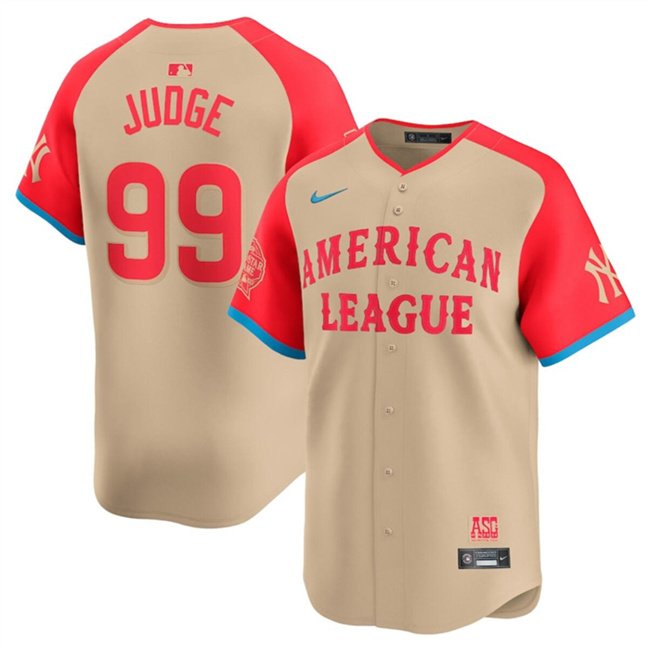 Youth American League #99 Aaron Judge Cream 2024 All-Star Limited Stitched Jersey