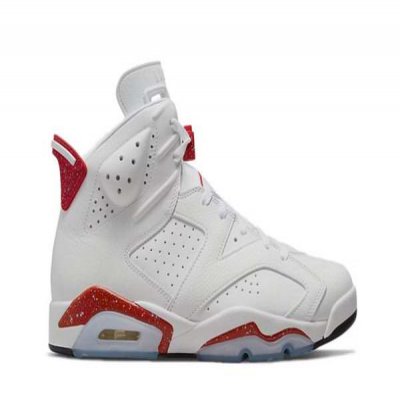 Men's Running Weapon Air Jordan 6 White/Red Shoes 052