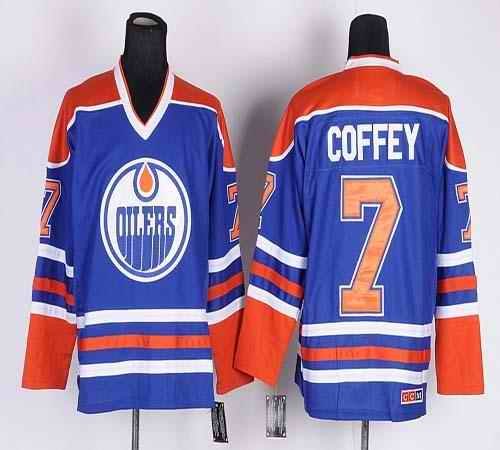 Oilers #7 Paul Coffey Light Blue CCM Throwback Stitched NHL Jersey