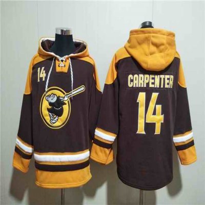 Men's San Diego Padres #14  Matt Carpenter Brown/Gold Ageless Must-Have Lace-Up Pullover Hoodie