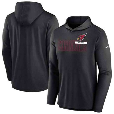 Men's Arizona Cardinals Black Lightweight Performance Hooded Long Sleeve T-Shirt