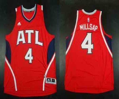 Revolution 30 Hawks #4 Paul Millsap Red Stitched NBA Jersey