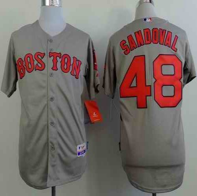 Red Sox #48 Pablo Sandoval Grey Cool Base Stitched MLB Jersey