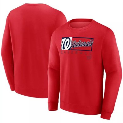 Men's Washington Nationals Red Focus Fleece Pullover Sweatshirt