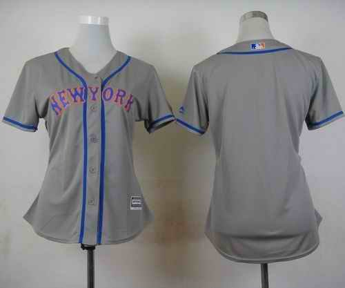 Mets Blank Grey Road Women's Stitched MLB Jersey