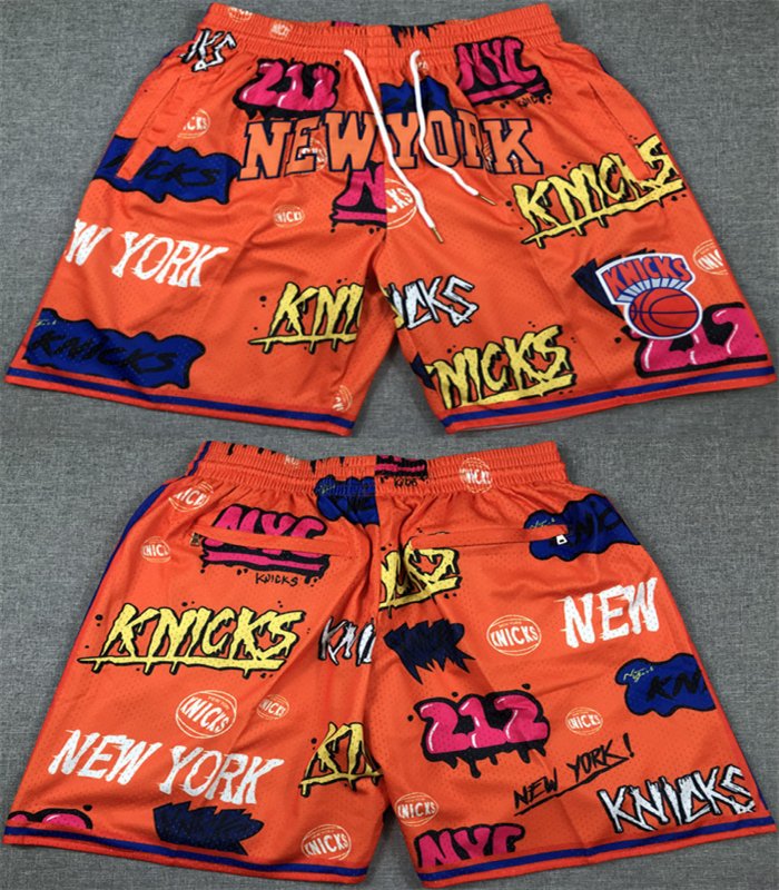 Men's New Yok Knicks Orange Shorts (Run Small)