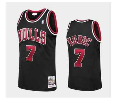 Men's Chicago Bulls #7 Toni Kukoc Black Stitched NBA Jersey