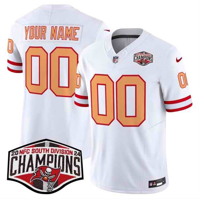 Men's Tampa Bay Buccaneers Active Player Custom White F.U.S.E. 2024 NFC South Champions Limited Stitched Jersey