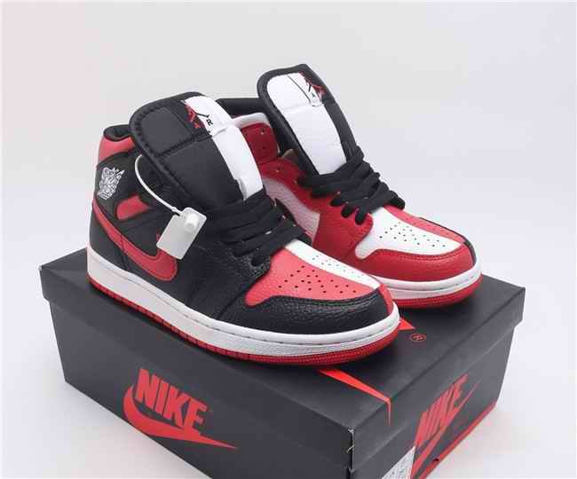 Men's Running Weapon Air Jordan 1 Black/Red Shoes 459