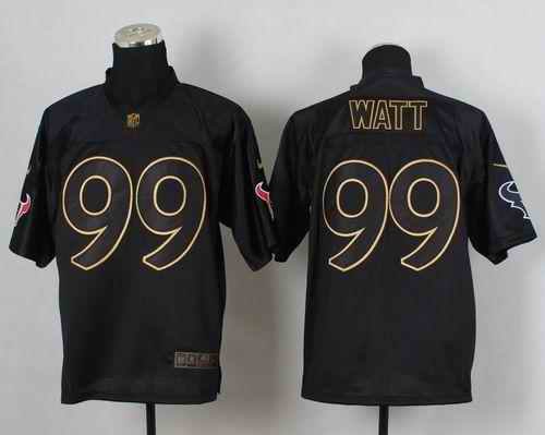 Nike Texans #99 J.J. Watt Black Gold No. Fashion Men's Stitched NFL Elite Jersey