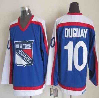 Rangers #10 Ron Duguay Blue/White CCM Throwback Stitched NHL Jersey