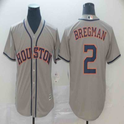 Men's Houston Astros #2 Alex Bregman Grey Cool Base Stitched MLB Jersey