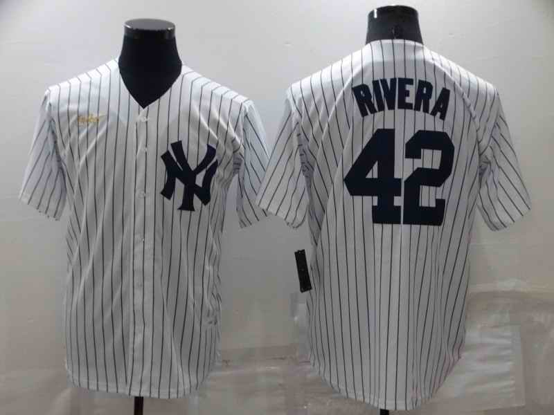 Men's New York Yankees  #42 Mariano Rivera White Cool Base Stitched Baseball Jersey