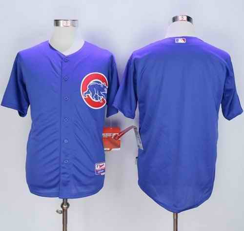 Cubs Blank Blue Cool Base Stitched MLB Jersey