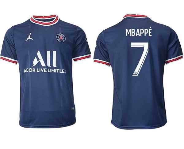 Men's Paris Saint-Germain #7 Mbapp' 2021/22 Navy Away Soccer Jersey