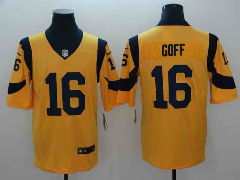 Men's Los Angeles Rams #16  Jared Goff Gold Vapor Untouchable Limited Stitched NFL Jersey