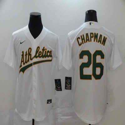 Men's Oakland Athletics #26 Matt Chapman White Cool Base Stitched MLB Jersey