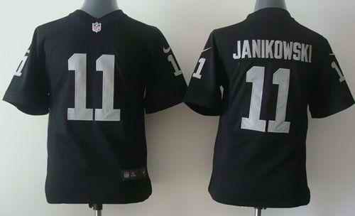 Nike Raiders #11 Sebastian Janikowski Black Team Color Youth Stitched NFL Elite Jersey