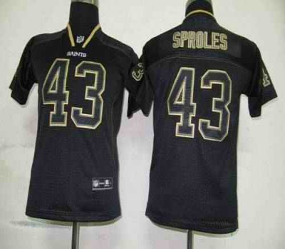 Saints #43 Darren Sproles Lights Out Black Stitched Youth NFL Jersey