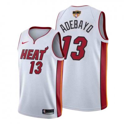 Men's Miami Heat #13 Bam Adebayo 2020 White Finals Bound Association Edition Swingman Stitched Jersey