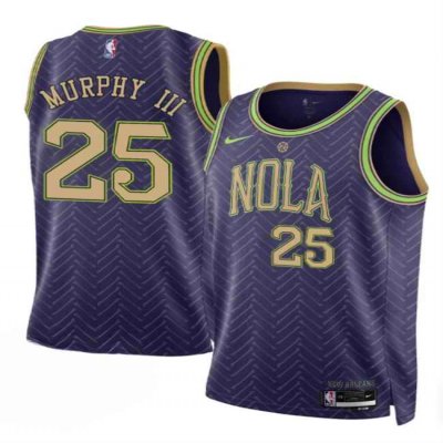 Men's New Orleans Pelicans #25 Trey Murphy III Purple 2024-25 City Ediiton Stitched Basketball Jersey