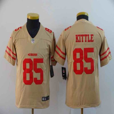 Youth San Francisco 49ers #85 George Kittle Gold Inverted Legend Stitched Jersey