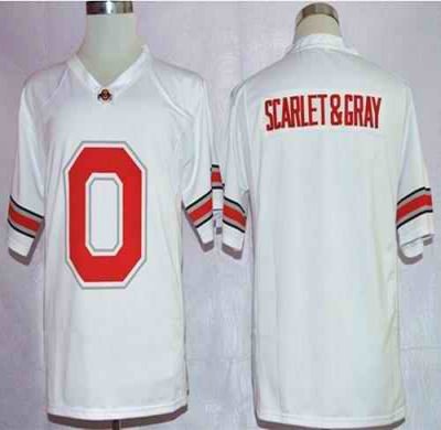 Buckeyes Scarlet & Gray White Pride Fashion Stitched NCAA Jersey