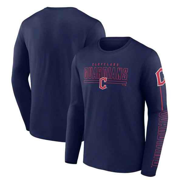 Men's Cleveland Guardians Navy Long Sleeve T-Shirt