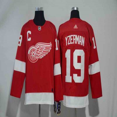 Men's Detroit Red Wings #19 Steve Yzerman Red Stitched NHL Jersey