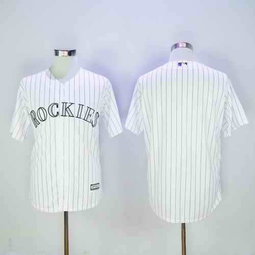 Rockies Blank White New Cool Base Stitched MLB Jersey