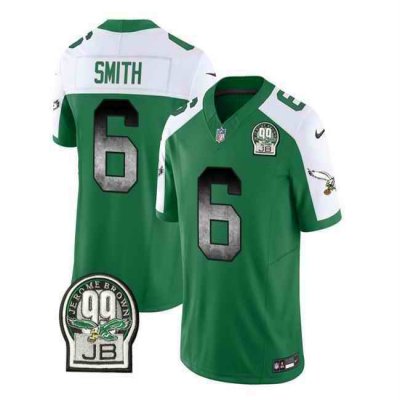 Men's Philadelphia Eagles #6 DeVonta Smith Green/White 2023 F.U.S.E. Throwback Vapor Untouchable Limited Stitched Football Jersey