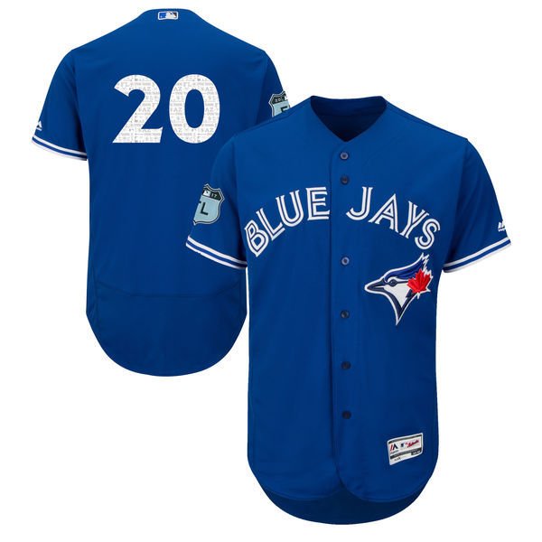 Men's Toronto Blue Jays #20 Josh Donaldson Majestic Royal 2017 Spring Training Authentic Flex Base Player Stitched MLB Jersey