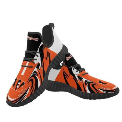 Women's Cincinnati Bengals Mesh Knit Sneakers/Shoes 009