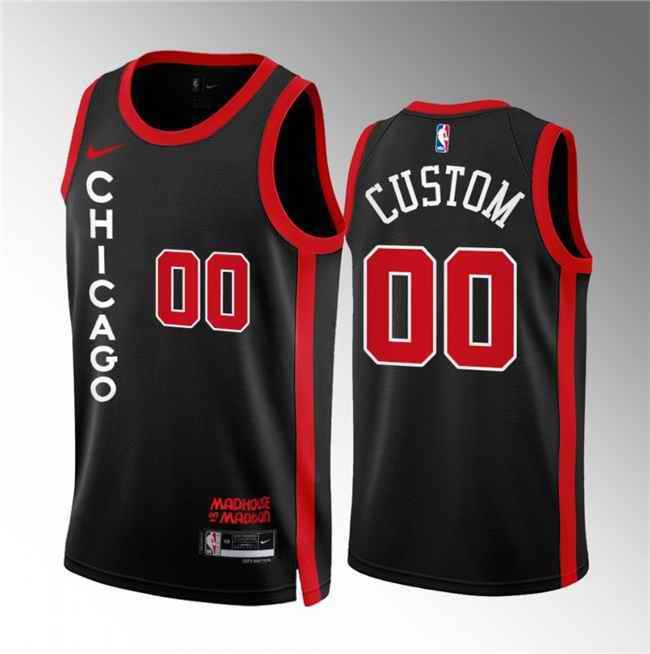 Men's Chicago Bulls Active Player Custom Black 2023/24 City Edition Stitched Basketball Jersey