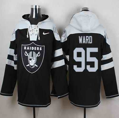 Nike Raiders #95 Jihad Ward Black Player Pullover NFL Hoodie