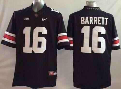 Buckeyes #16 J. T. Barrett Black Stitched Youth NCAA Jersey