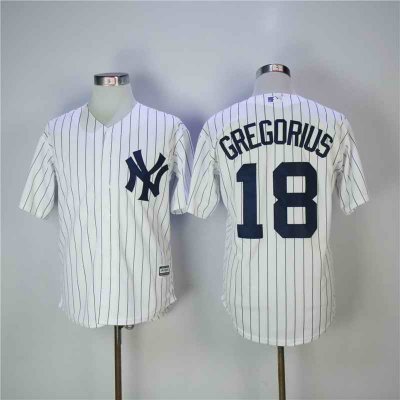 Men's New York Yankees #18 Didi Gregorius White Cool Base Stitched MLB Jersey