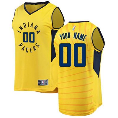 Men's Indiana Pacers Orange Customized Stitched NBA Jersey