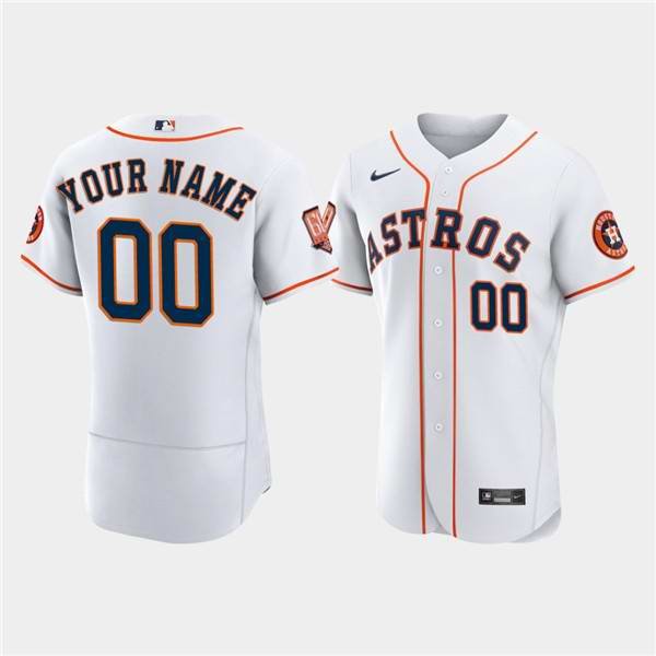 Men's Houston Astros Customized 60th Anniversary White Stitched Baseball Jersey