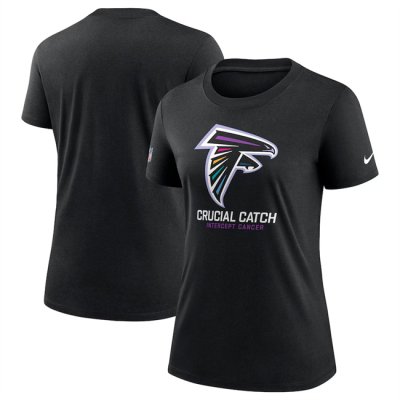 Women's Atlanta Falcons Black 2024 Crucial Catch T-Shirt(Run Small)