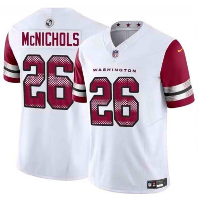 Men's Washington Commanders #26 Jeremy McNichols White 2024 F.U.S.E Vapor Limited Stitched Football Jersey